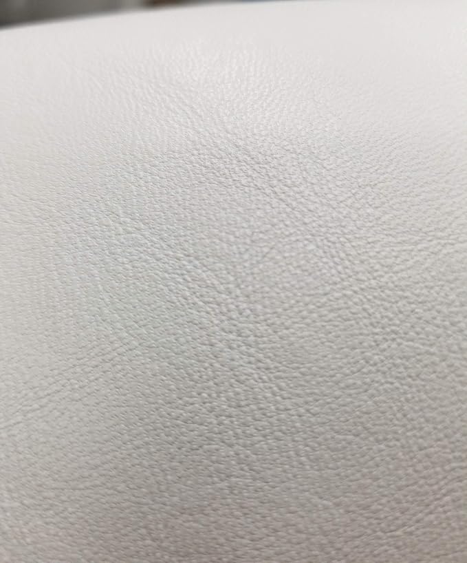 NAT Leathers | White Soft Faux Vegan Leather PU (Peta Approved Vegan) | 3 Yard (108 x 54 inch) Cut by The Yard | Synthetic Pleather Nappa 0.9 mm Smooth Upholstery | 108"x54" by NATLeathers