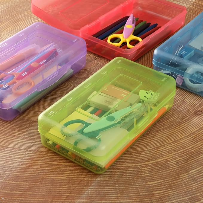 Mr. Pen- Plastic Pencil Case Box, 24 Pack | Large Crayon Marker Pen Organizer Bulk, Plastic Bead Organizing Container with Snap-Tight Lids, Clear Craft Storage Boxes - Image 9