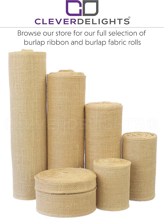 CleverDelights 6" Premium Burlap Roll - 100 Yards - No-Fray Finished Edges - Jute Burlap Fabric - Image 4