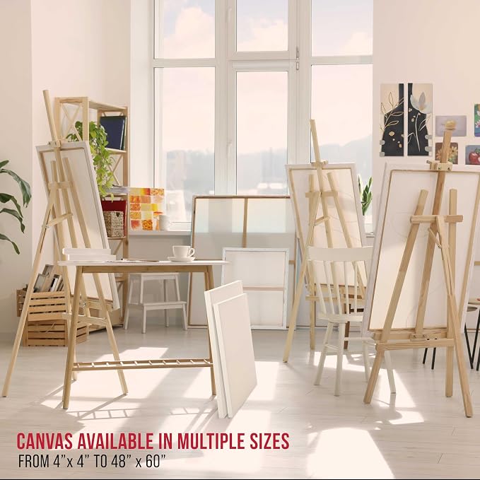 U.S. Art Supply X-Large Stretched Canvas for Painting 24x36 inch Gallery Depth 1-1/2" Thick, 3-Pack - 12oz Acrylic Gesso Triple Primed, Professional Artist Quality, 100% Cotton - Oil, Pouring Paint - Image 8