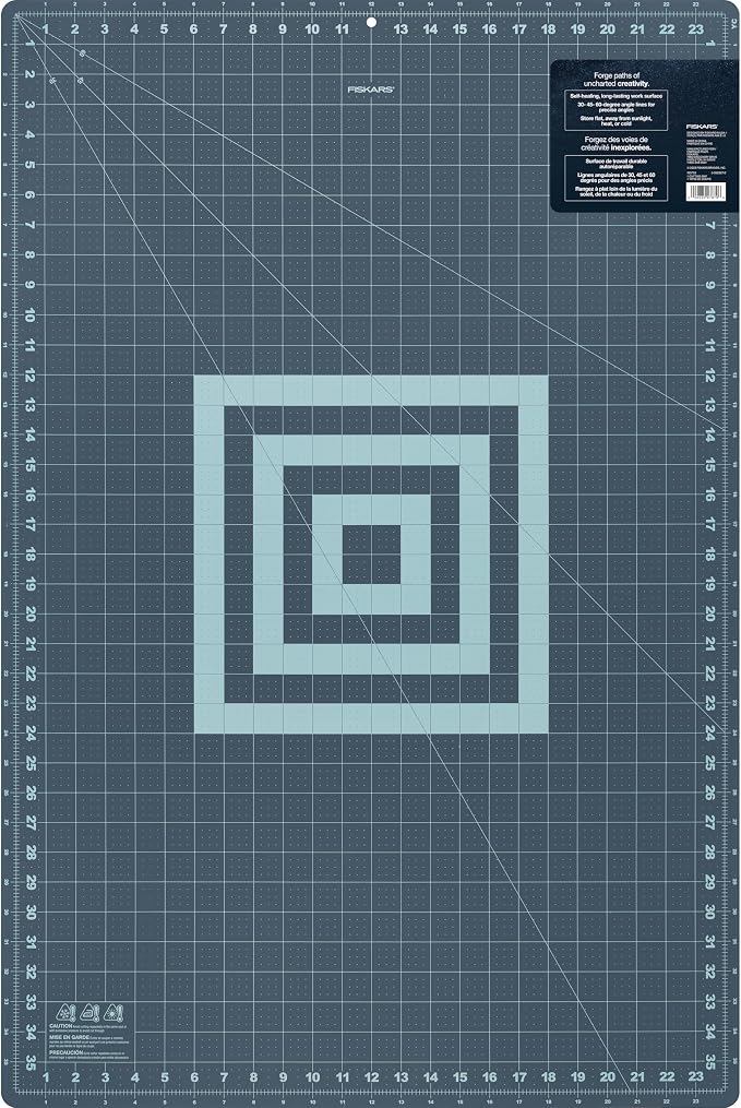 Fiskars 24" x 36" Self Healing Cutting Mat, Large Grid, Lilac Mountain Haze | Double-Sided Sewing, Quilting & Craft Cutting Board, Grid with 30 45 60 Degree Bias Lines for Fabric, Paper & DIY Projects - Image 2