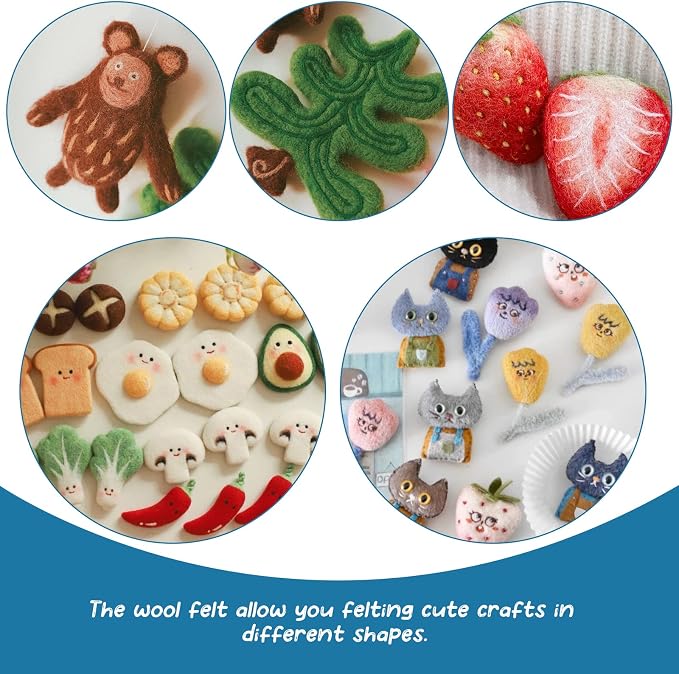 IMZAY Needle Felting Kit 18 Colors Wool Felting Kit Wool Roving Set | Needle Felting Starter Kit with Storage Bag Needle Felting Tools, Wool Felt Tools for Felted Animal Needle Felting Supplies - Image 6