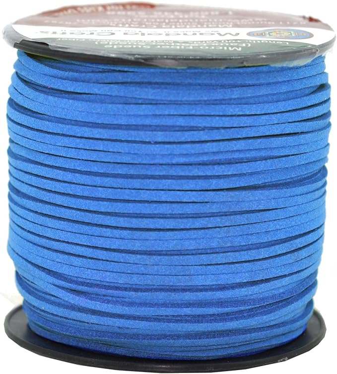 Mandala Crafts Faux Suede Cords Blue Leather Cords for Jewelry Making - 2.65mm Leather Laces Leather Strips Flat Vegan Leather Strings for Dream Catchers Supplies by MandalaCrafts