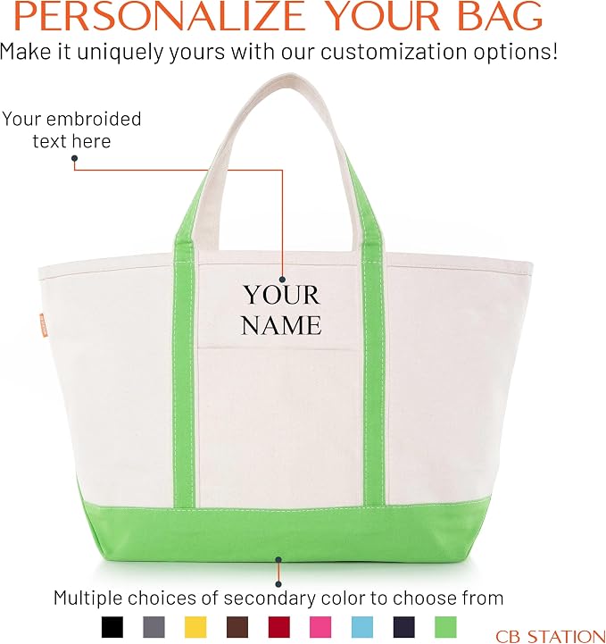 CB STATION Large Classic Tote - Canvas Tote Bag for Women - Multi-Colored Design, Perfect for Travel and Shopping - Image 5