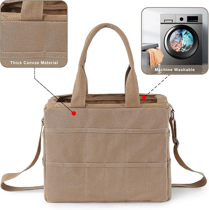 Art Craft Supply & Pottery Bag – 36 Pockets – Detachable Shoulder Strap - Handles – Removable Padded Divider - Washable – Tools, Knitting, Crochet, Yarn, Sewing, Scrapbooking, Clay, Tote - Image 5