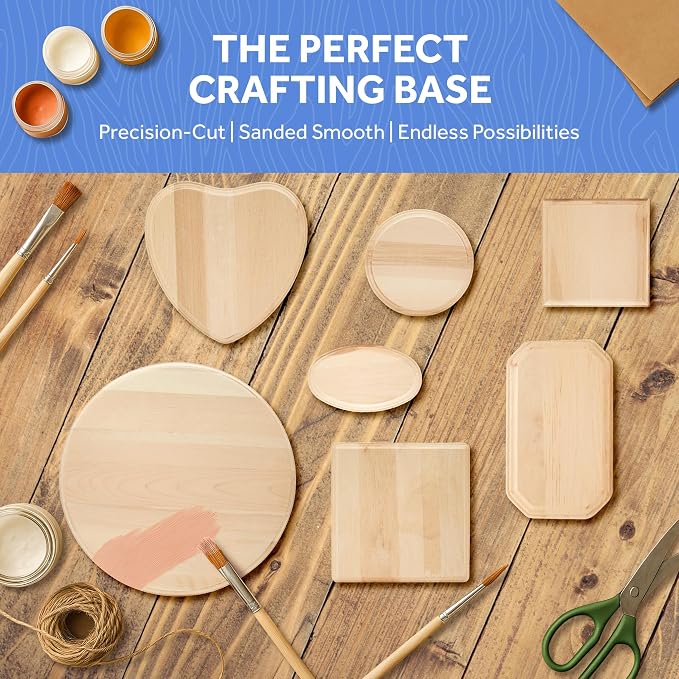 Round Wooden Discs 5 inch, Pack of 1 Unfinished Wood Coasters for Crafts, Modern Coasters, Wood Rounds for Crafts, by Woodpeckers - Image 5