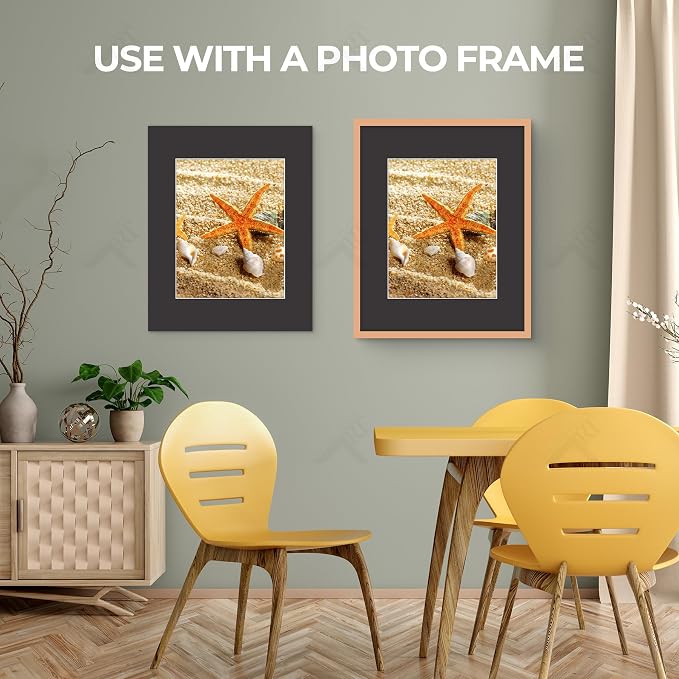 Golden State Art 5 Pack Black Mat 16x20 for 11x14 Photo Matte+Backings+Bags | Acid-Free,4-Ply Thick,Pre-Cut Kit Mattes,White Core,Bevel Cut,For Photos, Pictures,Artwork, Poster or Print Display - Image 7