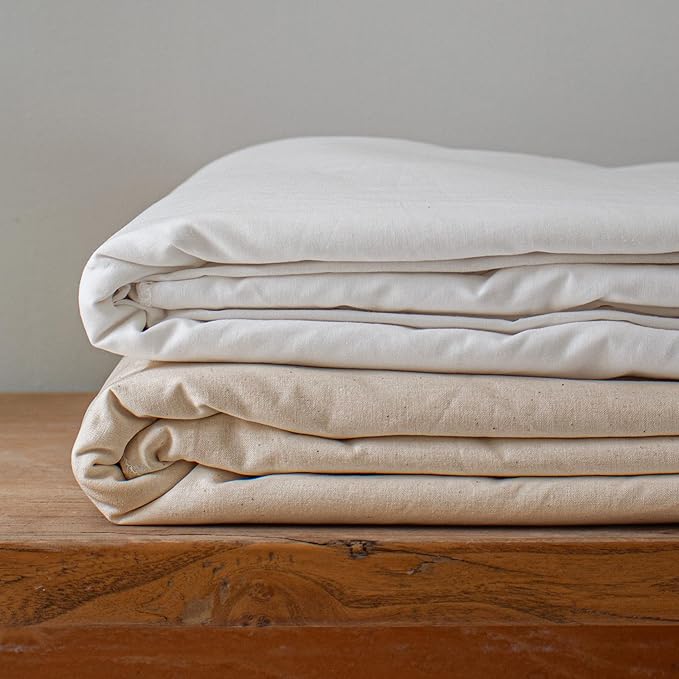 Simple&Opulence 100% Cotton Muslin Fabric 58 Inch Wide by Yard, Bleached White Lightweight Fabric for Sewing, Draping Material, Textile, Apparel Cloth(10 Yards) by SimpleOpulence