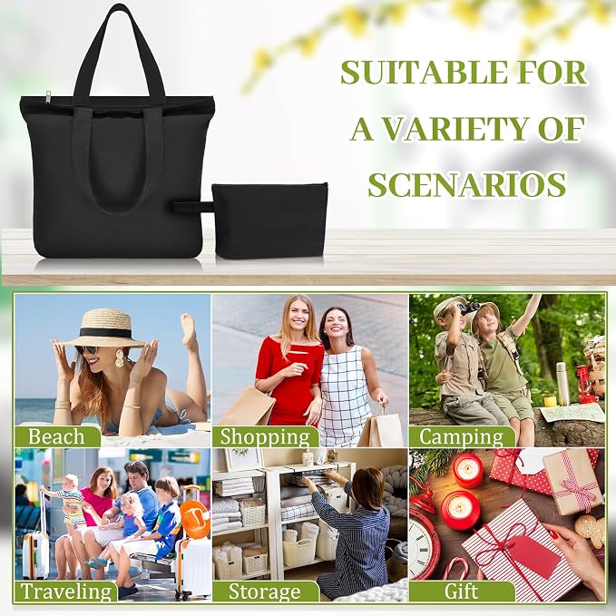 Silkfly Large Canvas Tote and Makeup Bag Bulk Cotton Tote with Handle for DIY Sublimation Embroidery Craft Wedding Gift - Image 7