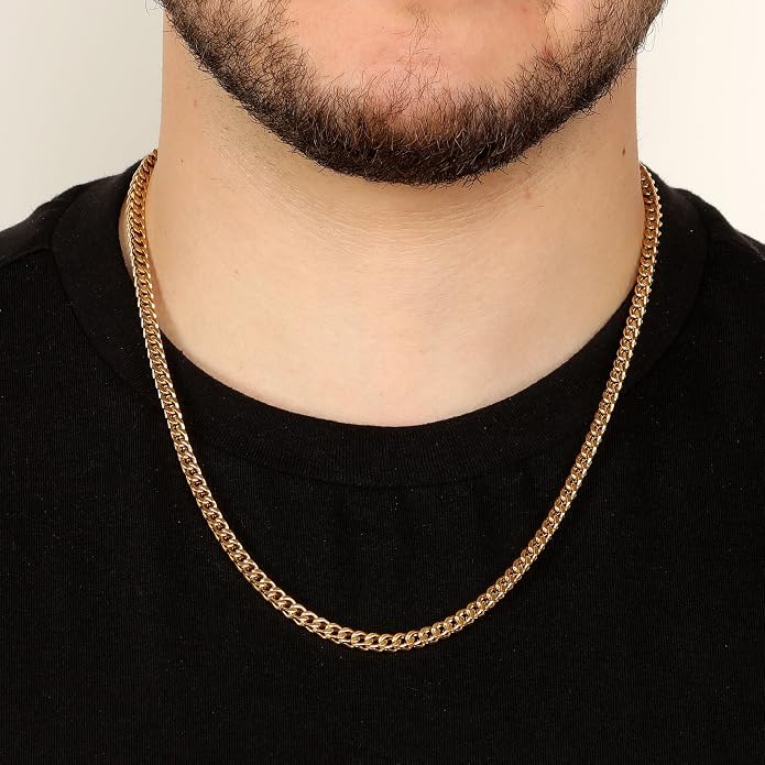 Metro Jewelry Stainless Steel 20 to 30 Inches Long Foxtail Necklace for Men with Black or Yellow Gold Ion Plating 6 mm Thick Chain with Lobster Claw Clasp - Image 2