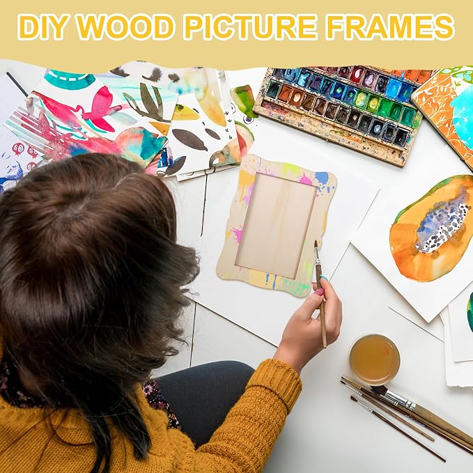 180 Pcs Wooden Picture Frames for Crafts, 4" X 6" DIY Wood Photo Frames Craft, Unfinished Picture Frames for Birthday, Wedding & Home Decor - Image 6
