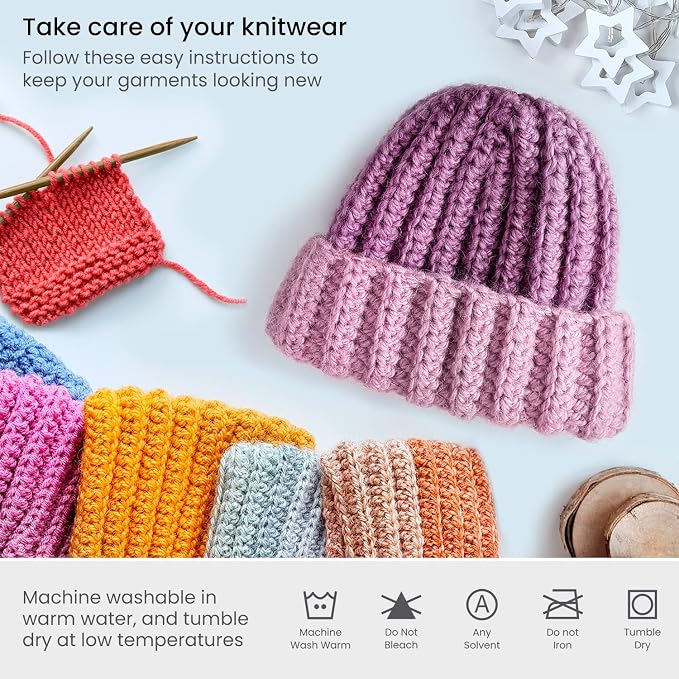 ARTEZA Acrylic Yarn for Crocheting, 20 Mini-Skeins of Worsted Yarn for Knitting in Classic Colors, Knitting & Crochet Supplies - Image 4