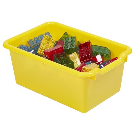 ECR4Kids Scoop Front Storage Bin, Multipurpose Organization, Yellow, 5-Piece - Image 10