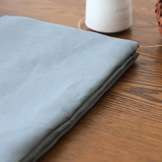 Simple&opulence 100% Linen Fabric by the Yard - 78" Wide Natural Breathable Linen Cloth for DIY, Embroidery, Sewing, Clothing, Bags, Home Decor, Crafts, and Art Canvases (Dusty Blue,1 Yard) - Image 2