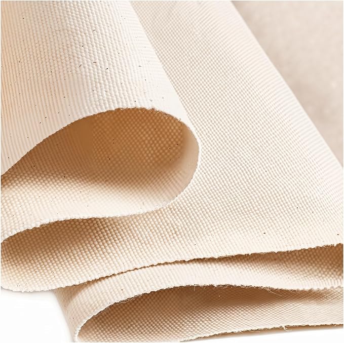 100% Cotton Canvas Fabric by the Yard, 63" x 2 Yards, 7 oz | Duck canvas fabric for painting, sewing, tote bags & DIY • One solid continuous piece • Extra length included by BlankoArt