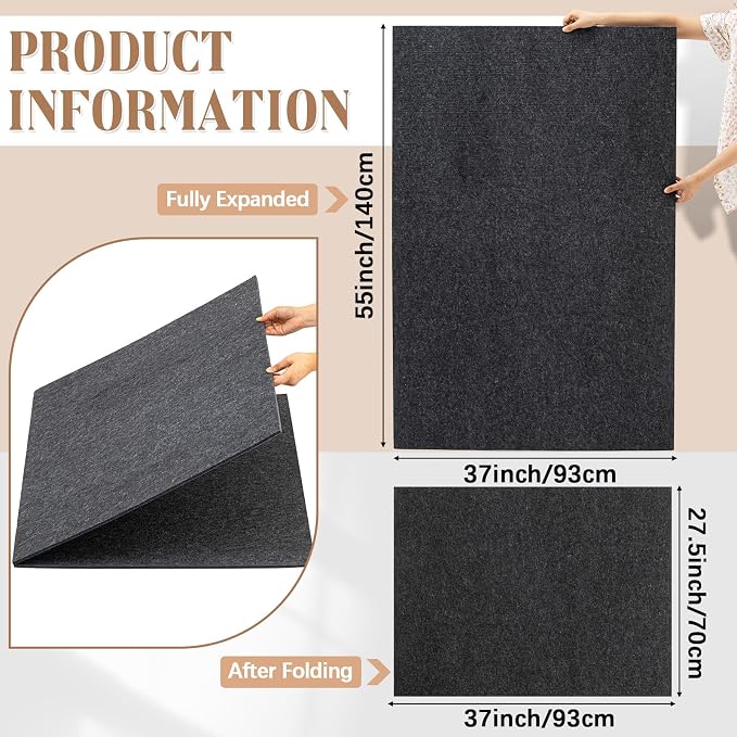 Blosssound Dark Gray 55 x 37 for 3000 Piece Foldable Puzzle Board Mat Large Portable Felt Jigsaw Puzzle Mat Pad Non Slip Storage Board - Image 5