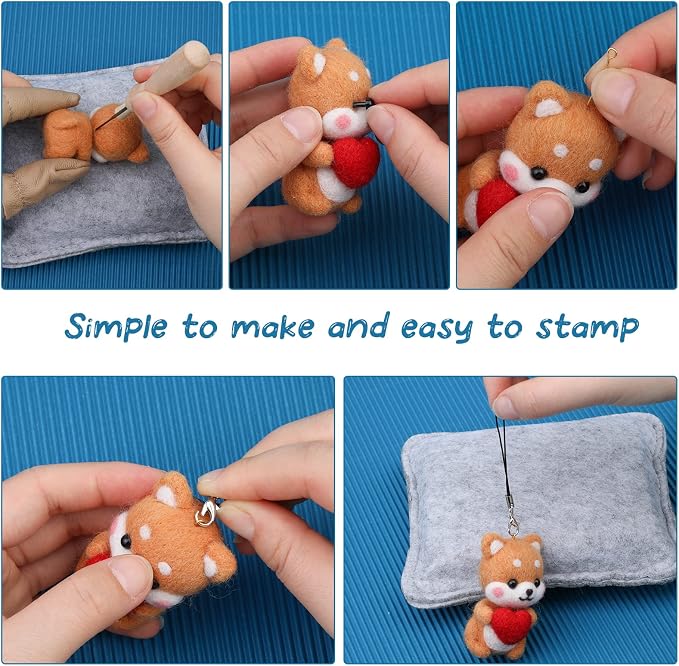 IMZAY Needle Felting Kit 18 Colors Wool Felting Kit Wool Roving Set | Needle Felting Starter Kit with Storage Bag Needle Felting Tools, Wool Felt Tools for Felted Animal Needle Felting Supplies - Image 5
