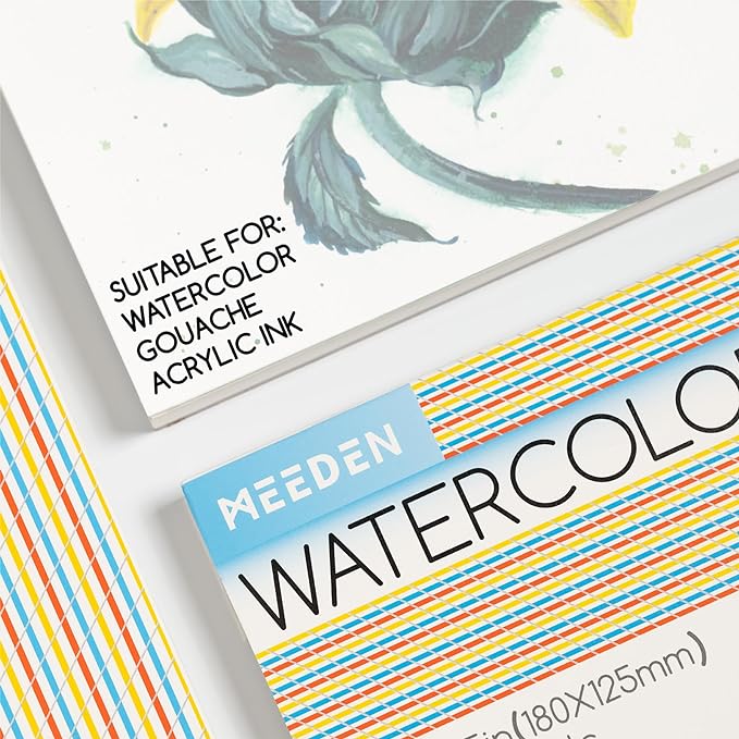 MEEDEN Cotton Watercolor Paper Block: 9" x 12" Cold Pressed of 20 Sheets | 140lb/300gsm 100% Cotton Watercolor Paper Pad, Acid-free Art Paper for Painting, Drawing, Watercolor, Gouache, Ink and More - Image 3