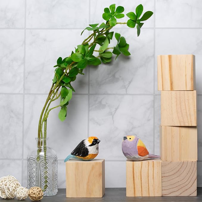 6 Pack Unfinished Wood Blocks 3 Inch - Solid Pine Wooden Cubes for Crafts, Sanded Smooth Natural Wood Squares for Carving, Painting, Engraving & Rustic Home Decor - Image 4