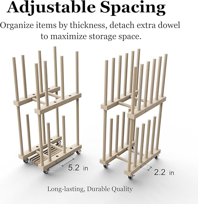 Art Storage Rack - Canvas & Paper Storage Stand with Handle & Caster Wheels for Art Studios & Gallery - Image 4