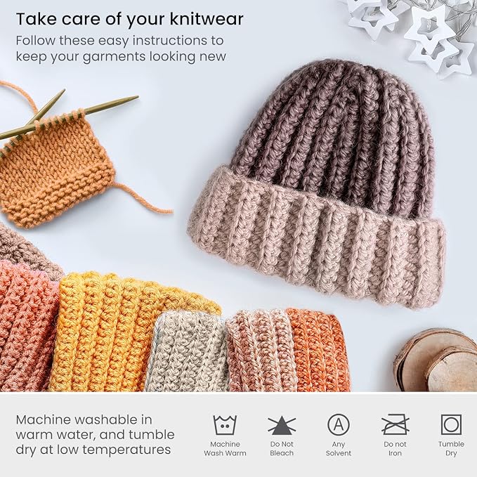ARTEZA Acrylic Yarn for Crocheting, 20 Mini-Skeins of Worsted Yarn for Knitting in Dark Colors, Knitting & Crochet Supplies - Image 4