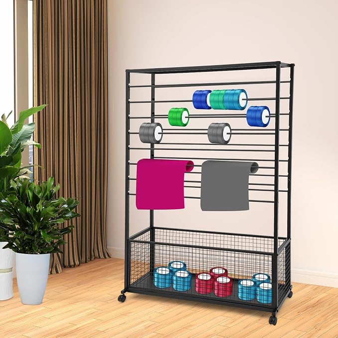 Double-Sided 16 Tier Ribbon Wrapping Paper Organizer Rack | 39.3"x12.6"x59" Large Capacity Ribbon Stand with Top Shelf, Ribbon Holder and Gift Bag Storage Organizers, Save Space (Black) - Image 3