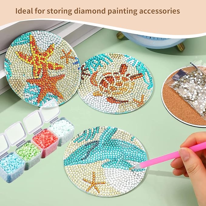 26 Pack 728 Slots Diamond Painting Storage Containers Bulk,Bead Organizer Box with 768 Labels Stickers for Art and Craft Supplies, Diamond Painting Accessories - Image 5