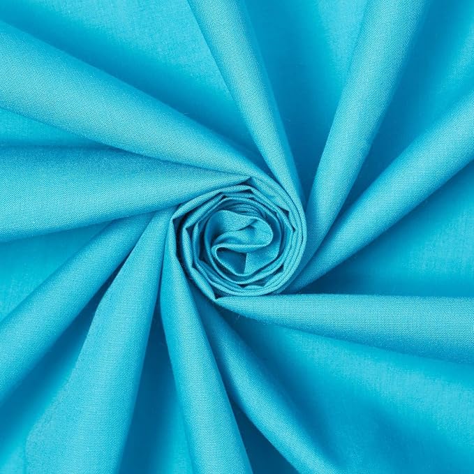 Cotton Polyester Broadcloth (44/45 Inch) Plain Weave Fabric by The Yard - for Sewing Fashion Apparel, Decor, & More (Turquoise, 5 Yards) by FWD