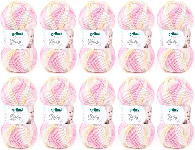 Gründl 3457–02 Baby Color Cotton, Rose Multicolor, 35 x 32 x 8 cm Pack of 10 by Gr%C3%BCndl