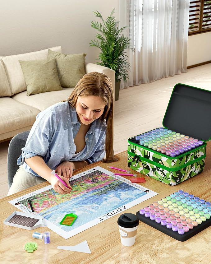ARTDOT 240 Slots Storage Container for Diamond Painting Kits for Adults,Portable Diamond Painting Storage Box with Accessories and Tools - Image 5