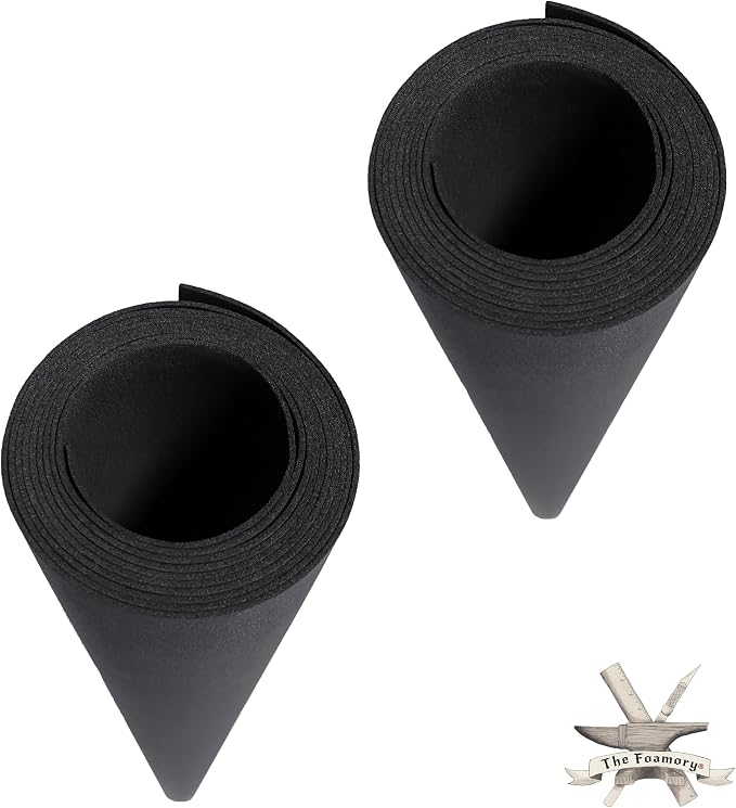 The Foamory 2-Pack Black EVA Foam Sheet - 1mm Thick 35x59 inch Craft Foam | Premium High-density 85kg/m³ Shape Retention Foam. Easy Heat Shape and Sand DIY Armor, Comic-con, Anime and Halloween Costume by TheFoamory