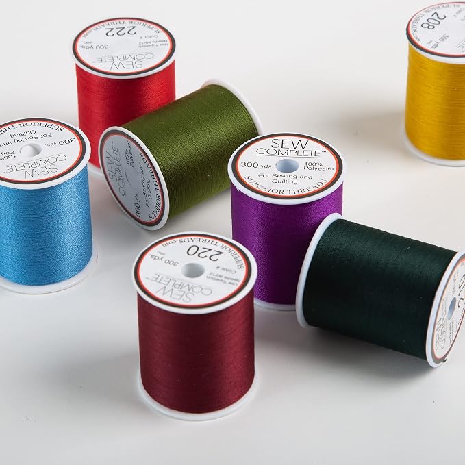 Superior Threads Multicolor Assorted Polyester Thread Set - 8 Spools | 300 yard spools of 50 weight thread for machine sewing and handsewing - Winter color - Image 3
