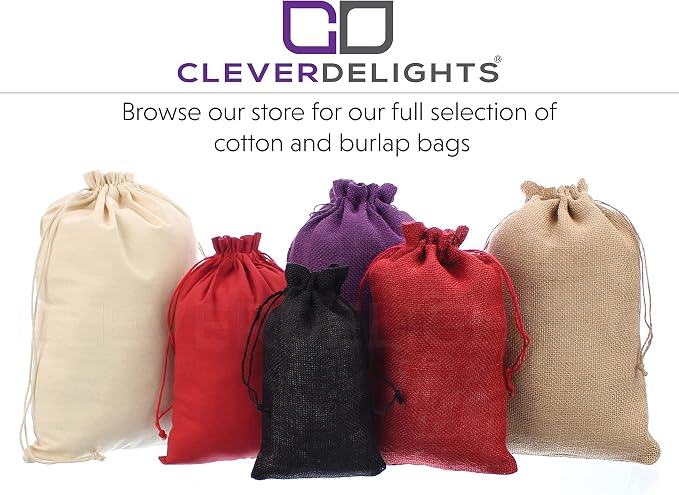 CleverDelights Cotton Bags - 12" x 16" - 50 Pack - Premium Muslin Drawstring Bag - Image 5