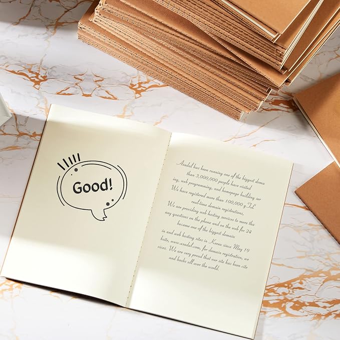 100 Pcs A5 Journals Notebooks Bulk,Brown,Unlined | Kraft Softcover Small Notebooks 5.5 Inch x 8.3 Inch Notepads with 60 Page 30 Sheet for Writing Sketch Travel Office Supplies - Image 4
