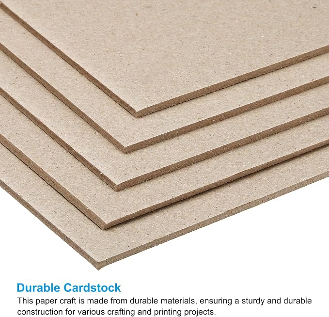 PATIKIL 12x12x0.1" Chipboard Sheets, 20Pcs 100PT Thick Book Board Binders Board Sturdy Bookbinding Supplies for Book Binding Cover, Gray - Image 4