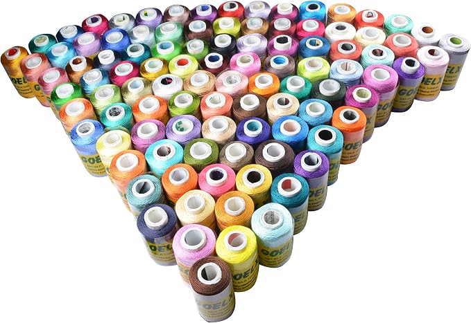 Goelx Silk Thread 100 Main Color Set for Jewelery-Tassel Making- Embroidery-Crafts, Shiny Soft Thread spools-100 Different Shades - Image 2