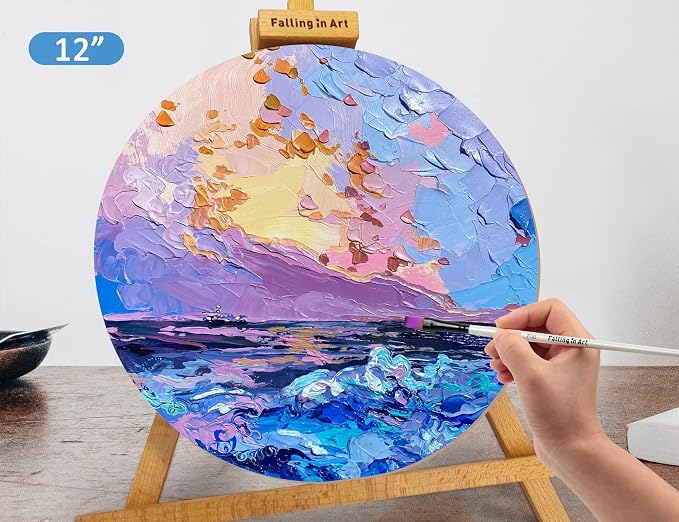 4 Pack 8'' &12'' Unfinished Round Birch Wood Panels | Studio 3/4’’ Deep Wood Canvas, Cradle Boards for Painting, Pouring, Burning, Crafts, Epoxy Resin, Laser Engraving Cutting - Image 8