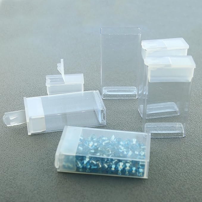 The Beadsmith Clear Plastic Boxes - Rectangle with a Flip Top Cap - 7/16” x 1” x 1-7/8” - Use for Beads, Bath Salts, Wedding & Party Favors, Home or Office Storage - Bag of 100 - Image 8