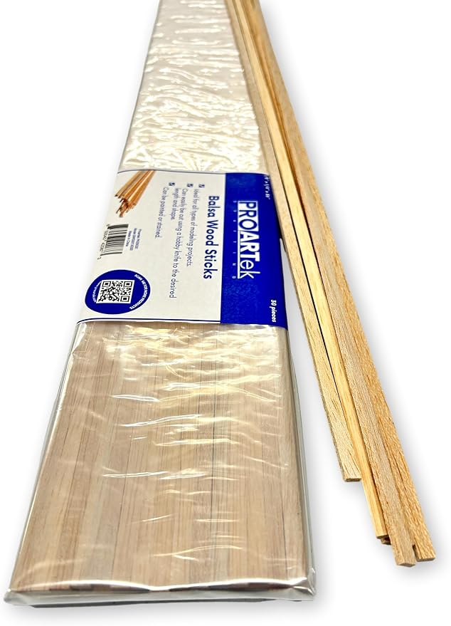 PK00030 Model BWS001X030 Balsa Wood Strips, 1/8" x 1/4" x 36" (Pack of 30) Select, Light-hued Wood Material with Exceptional Lightweight Nature, Ideal for Diverse Crafts - Image 3