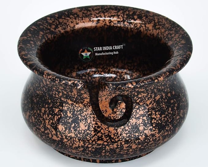 SIC Wooden Yarn Bowl for Knitting and Crochet, Golden Black Rosewood, 7 in | Hand-turned rosewood; smooth no-snag yarn slot; stable weighted base - Image 4