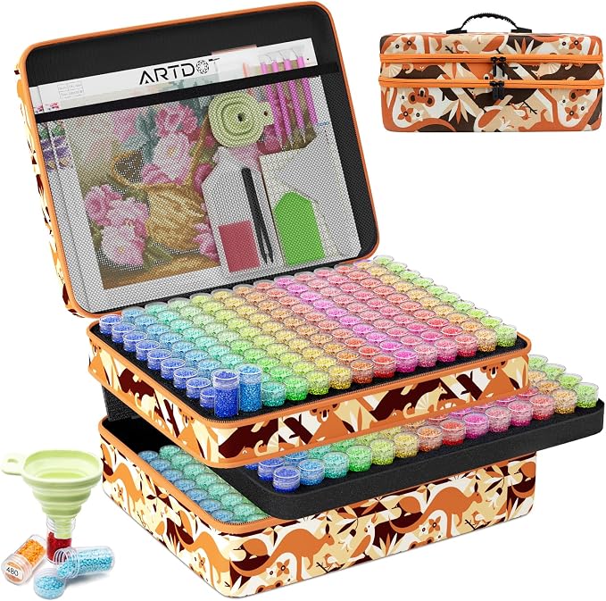 ARTDOT 420 Slots Storage Container for Diamond Art Kits for Adults,Portable Bead Storage Boxes for Diamond Painting Accessories and Tools by ARTDOT