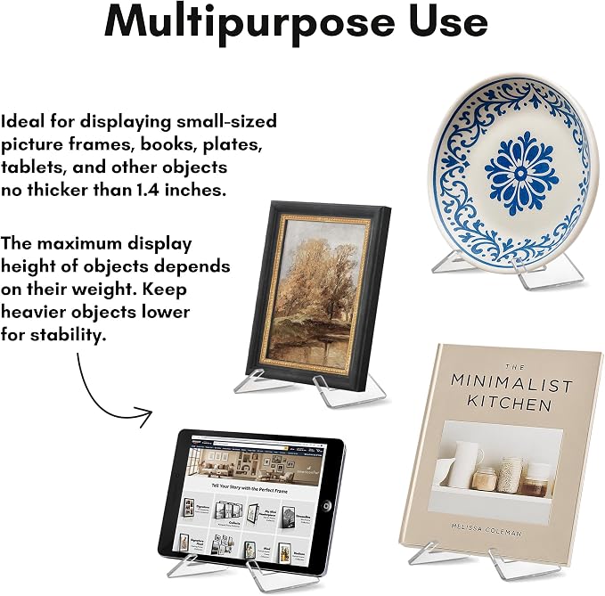 Americanflat Acrylic Easel Stand - 6" Tabletop Easel and Plate Stand - Lightweight Display Holders for Photos, Cards, Frames, Books, Magazines, Albums - Home or Office Decor - Image 8