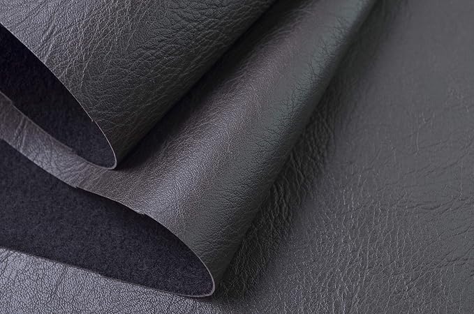 Wento Thick 2 Yard Faux Leather Fabric Soft Skin Grain PU Leather Fabric for Furniture Cover Reupholster Sofa Chairs Cushions Vinyl Upholstery (2 Yards, Dark Gray) - Image 2