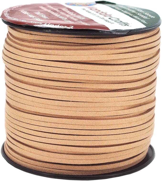 Mandala Crafts Faux Suede Cords Peru Leather Cords for Jewelry Making - 2.65mm Leather Laces Leather Strips Flat Vegan Leather Strings for Dream Catchers Supplies by MandalaCrafts