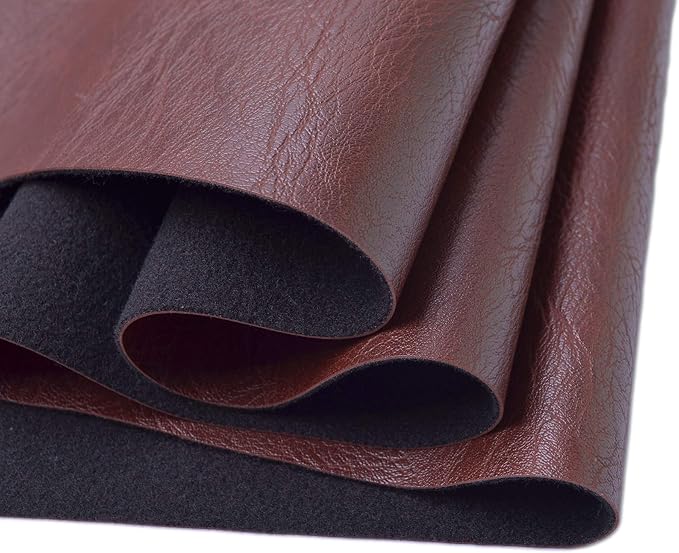 Wento Thick 3 Yard Faux Leather Fabric Soft Skin Grain PU Leather for Furniture Cover Reupholster Sofa Chairs Cushions Vinyl Upholstery (3 Yards, Red Brown) by Wento