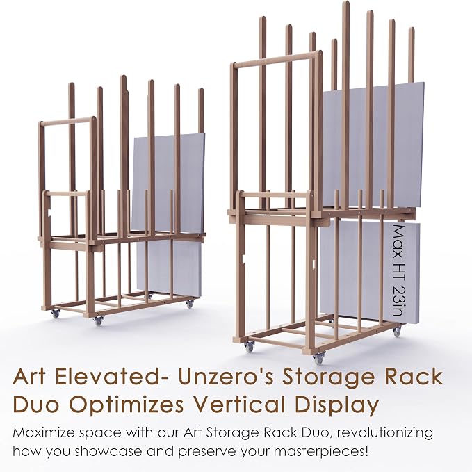 Art Storage Rack, Art Canvas Storage, Art Drying Rack, Canvas Boards Rack Art Storage with Handle & Caster Wheels for Drawing Board, Panel, Paper Pad for Art Studios, Artworks, Gallery - Image 4