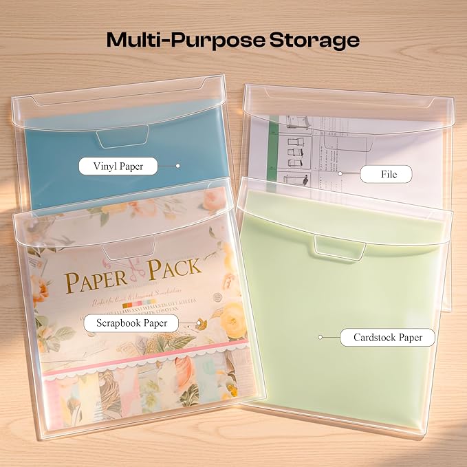 50 PCS 12 x 12 Paper Storage Organizer with 72 PCS Sticky | Scrapbook Paper Storage with 72 PCS Sticky Tabs, Holding Scrapbooking, Cardstock, Vinyl, Photo, File for CraftRoom - Image 7