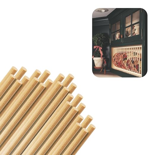 Birch Round Dowels (1/4" x 36", Pack of 25) | Variety of Diameters & Wood Species | Unfinished Wooden Dowel Rods for Crafts & DIY Home Projects | Curtain Rod, Macrame Supplies, Cake Pops, Flagpole by WADDELL