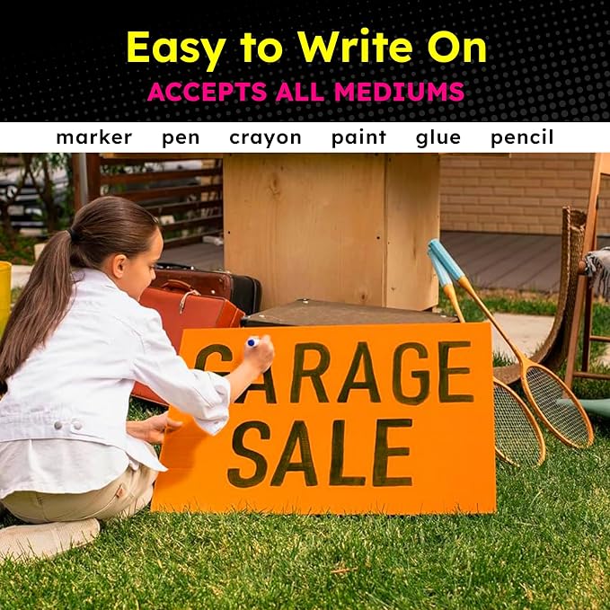 Hygloss Medium Poster Board 22x28 - 100 Assorted Neon Color Bulk Pack - 10 Pt. Thickness Colored Poster Board Paper for Projects, Signs, Displays - Posterboard Multipack 22" x 28" - Image 5