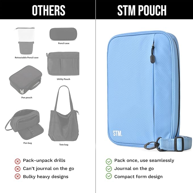 Scribbles That Matter - B5 Pencil Case Pouch + Journal Organizer - Large capacity Kawaii Pencil Pouch, Pen Case, Marker Case, Journal Pouch Zippered Pocket Adjustable Shoulder Strap (8.5 x 12.5) - Image 6